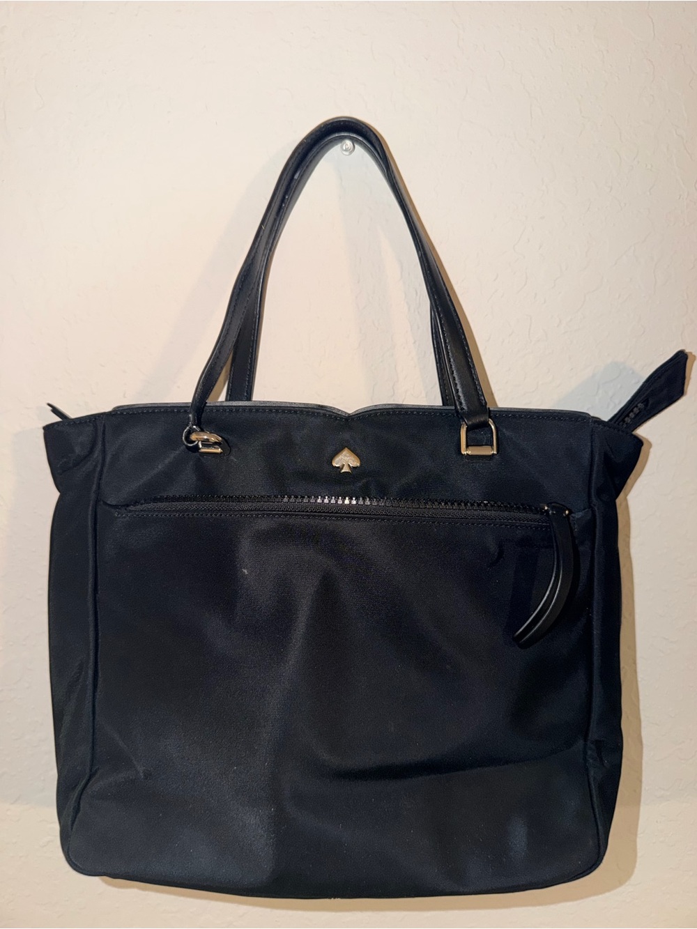 Kate Spade New York Black Nylon Medium Tote Shoulder Bag